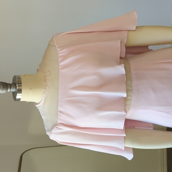 Women's Handmade Cape Popover Maxi Silk Dress Gown Pink XSP gala formal wedding - Picture 5 of 12